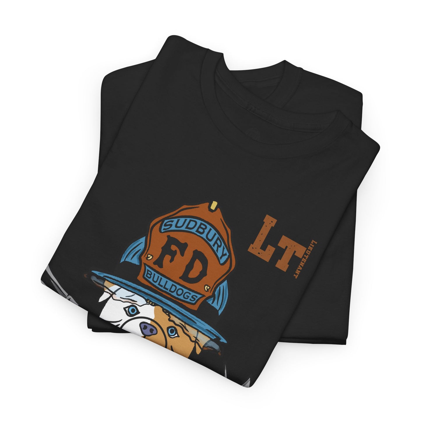 Firefighter Sudbury Bulldogs FD Tee — Lettered "Lt" Lieutenant T-Shirt