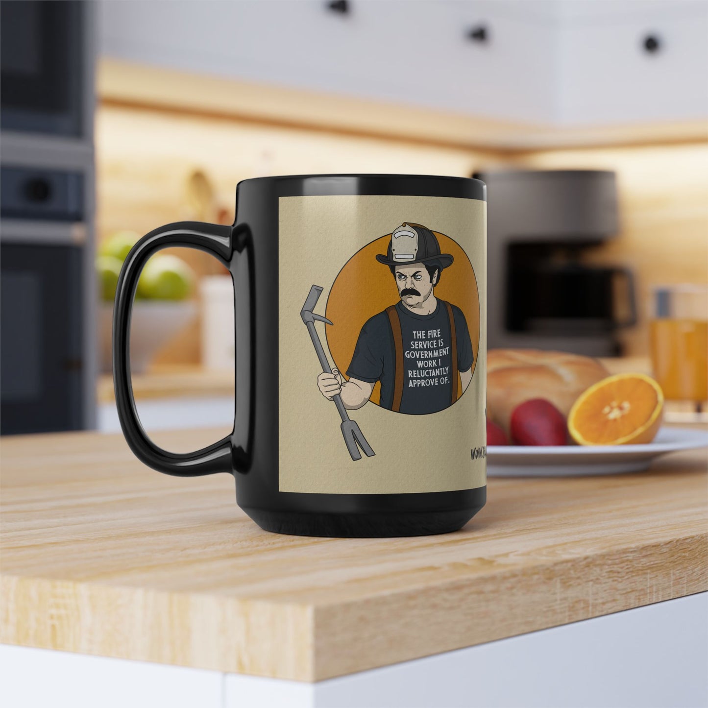 "Reluctantly Approved" 15oz Black/Brown Coffee Cup