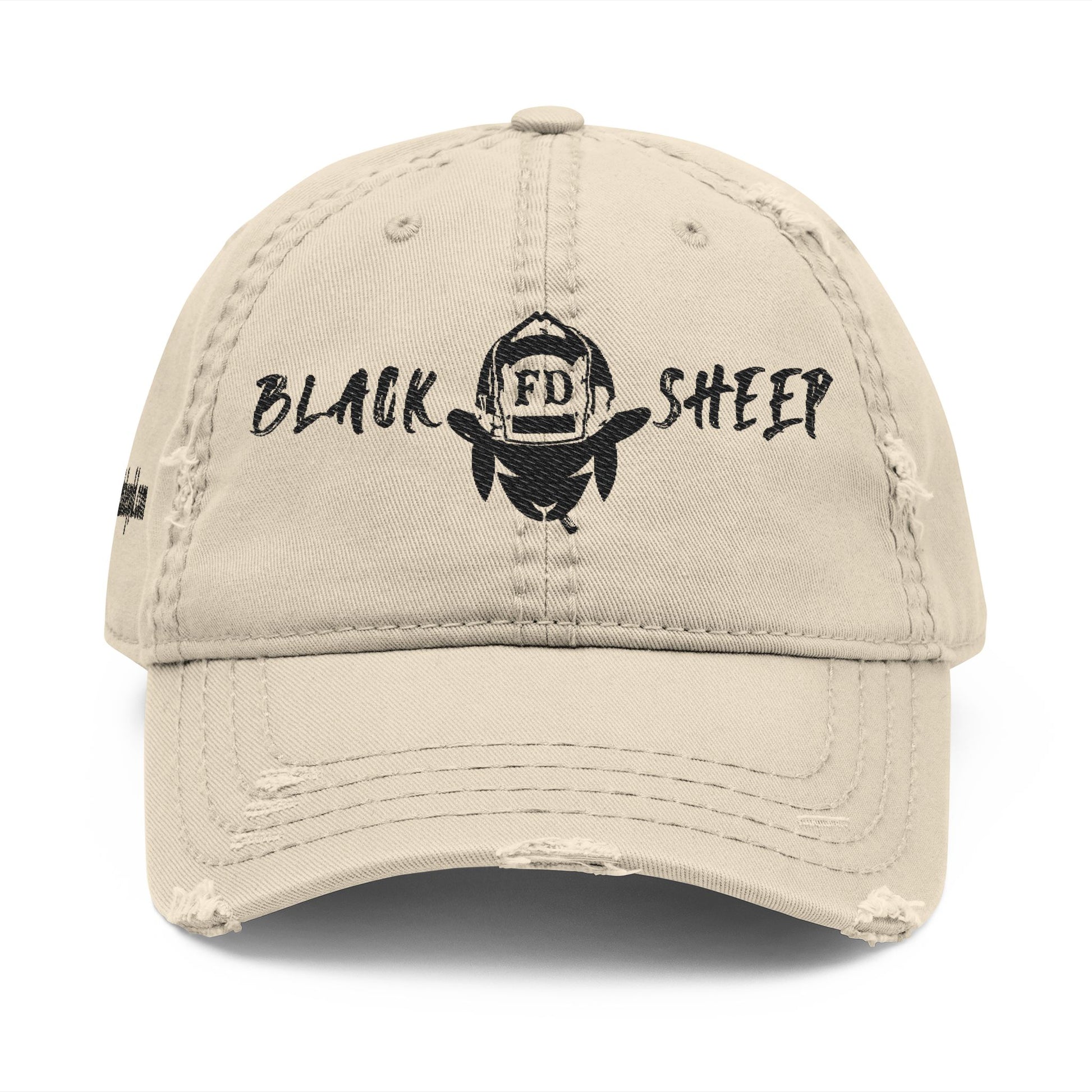 Black Sheep Distressed Hat (Embroidered)