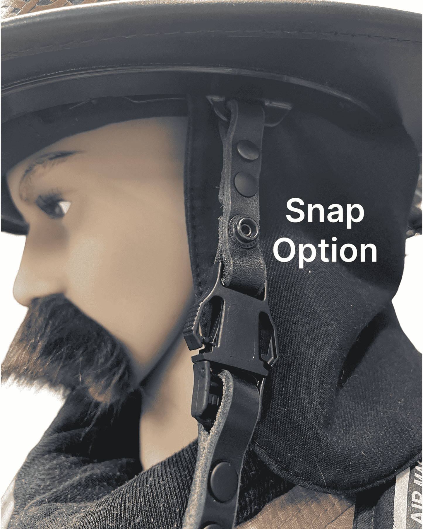 Extended Leather Helmet Chin Strap w Quick Side Release