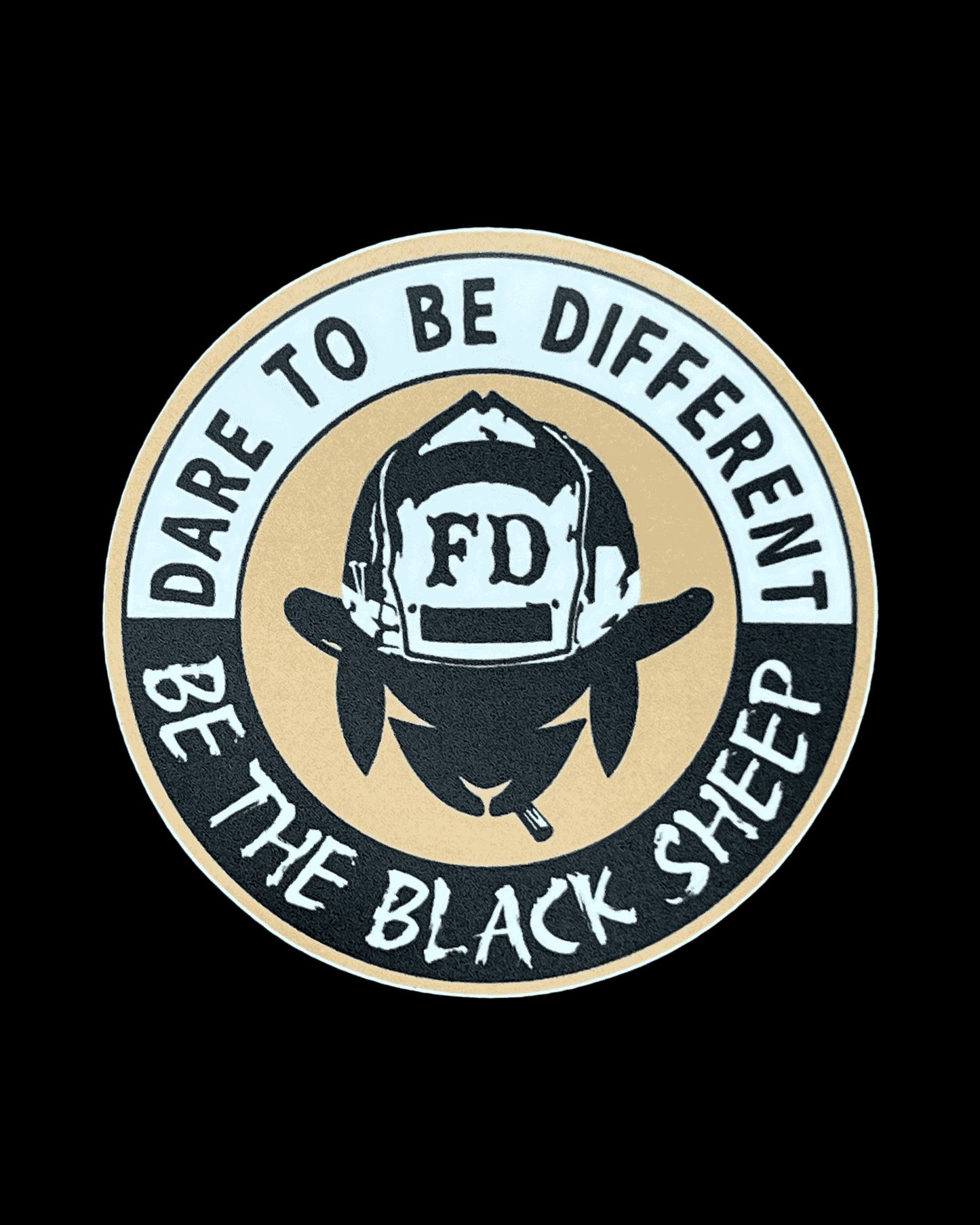 "Dare to Be Different" Black Sheep FD Circular Sticker