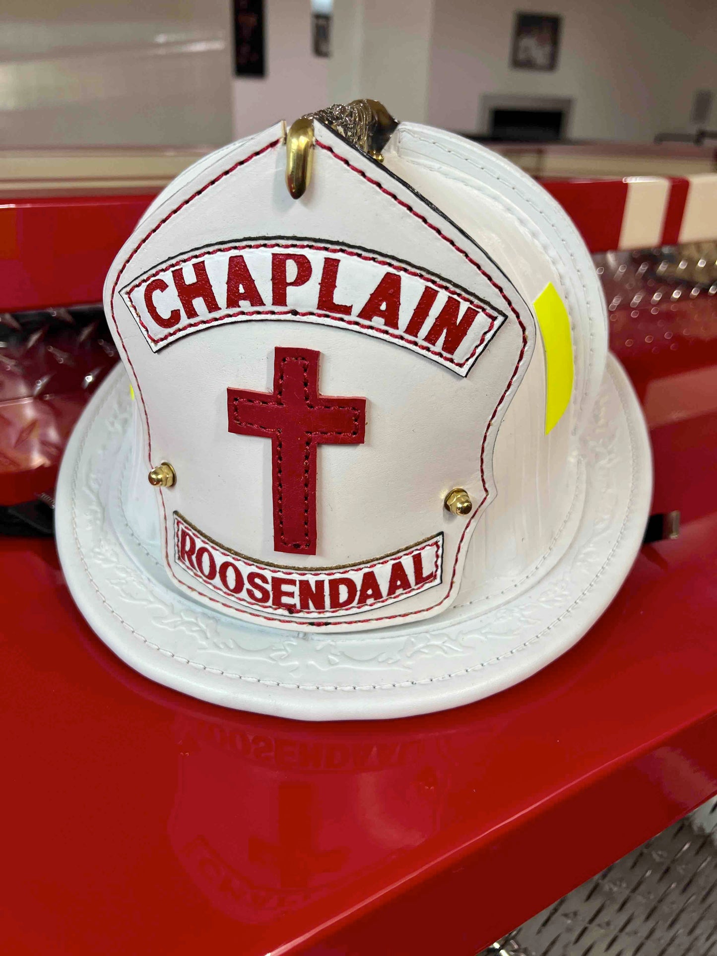 Custom Chaplain Helmet Shield - Roosendaal