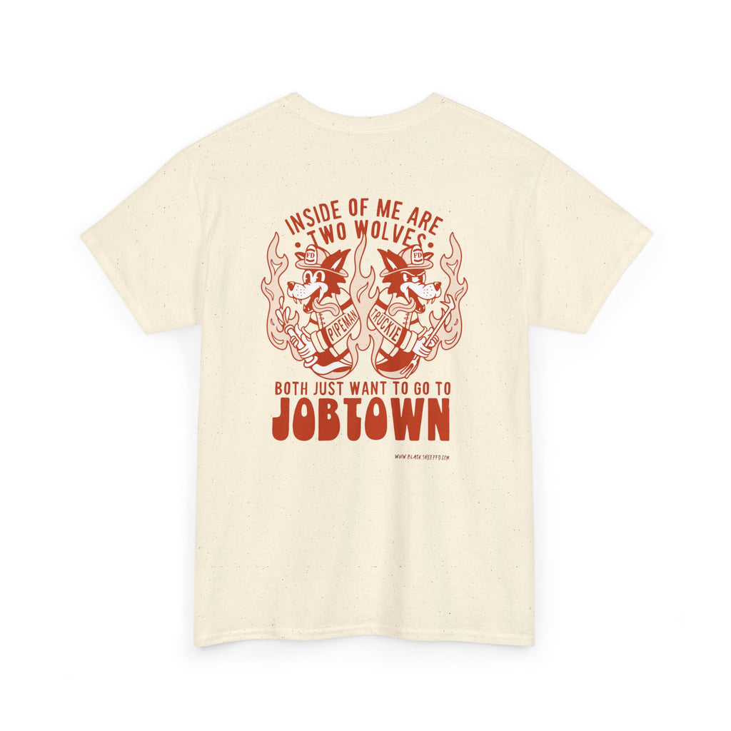 Job Town Wolves “Inside of Me Are Two Wolves” Retro Coloration Tattoo Shirt