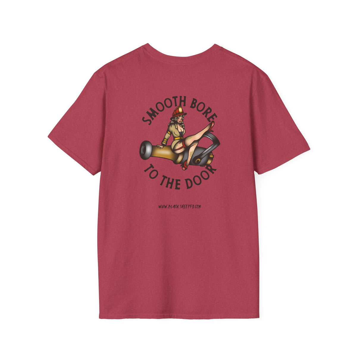 Smooth Bore To The Door Pin-Up Firefighter T-Shirt