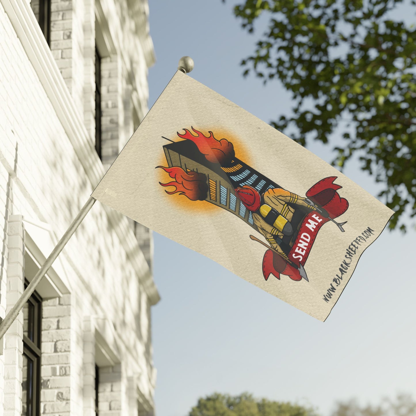 Firefighter Flag — "Send Me" Fire Rescue Banner