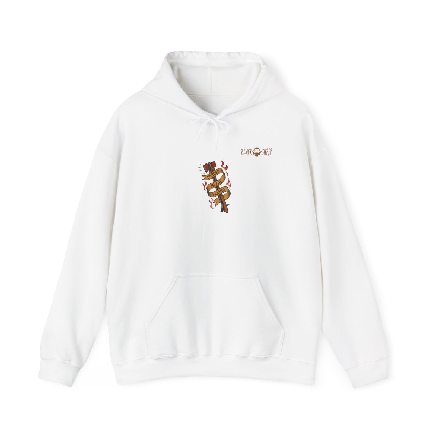 "Forged in The Flame" Tattoo Style Graphic Firefighter Hoodie
