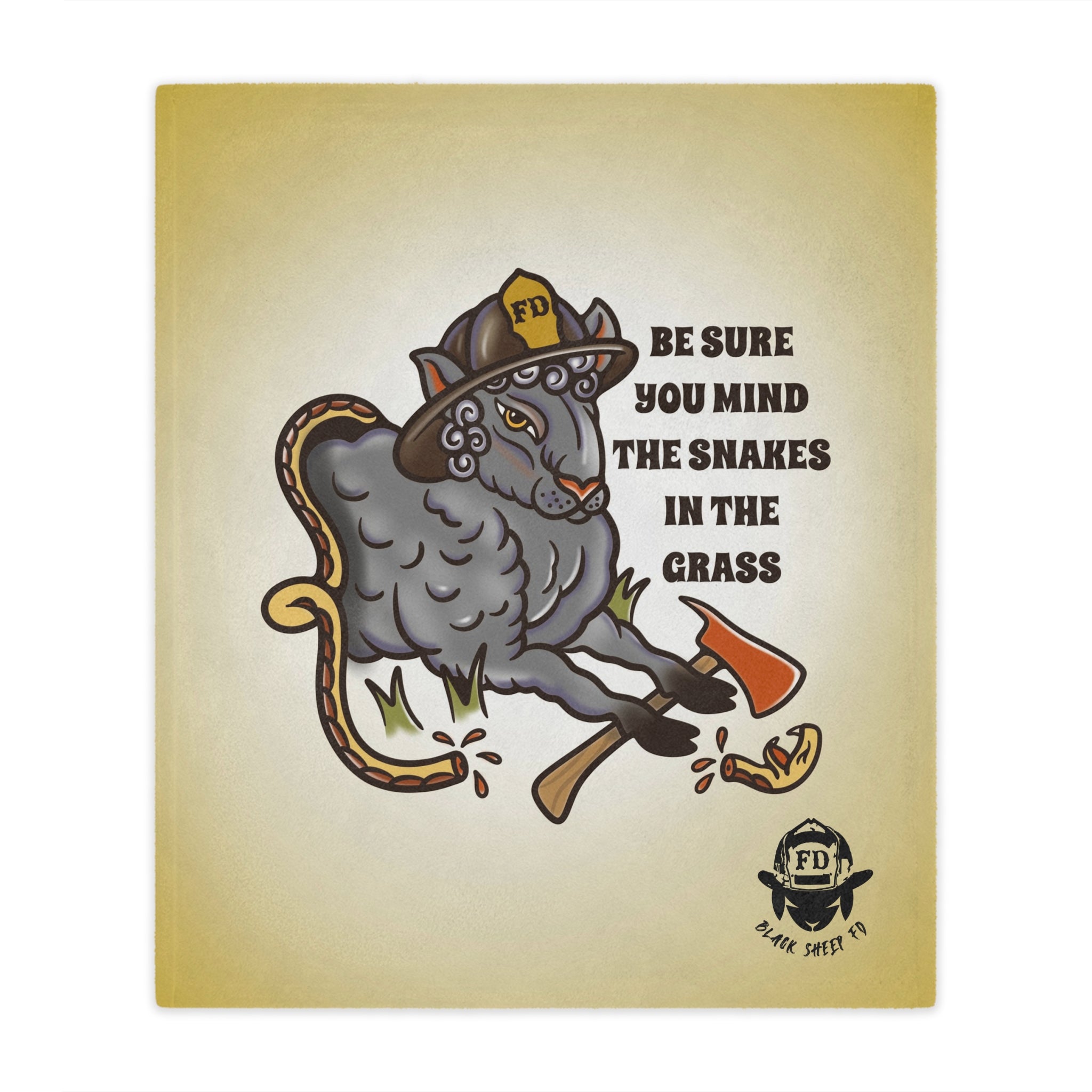 Mind the Snakes Black Sheep Minky Blanket