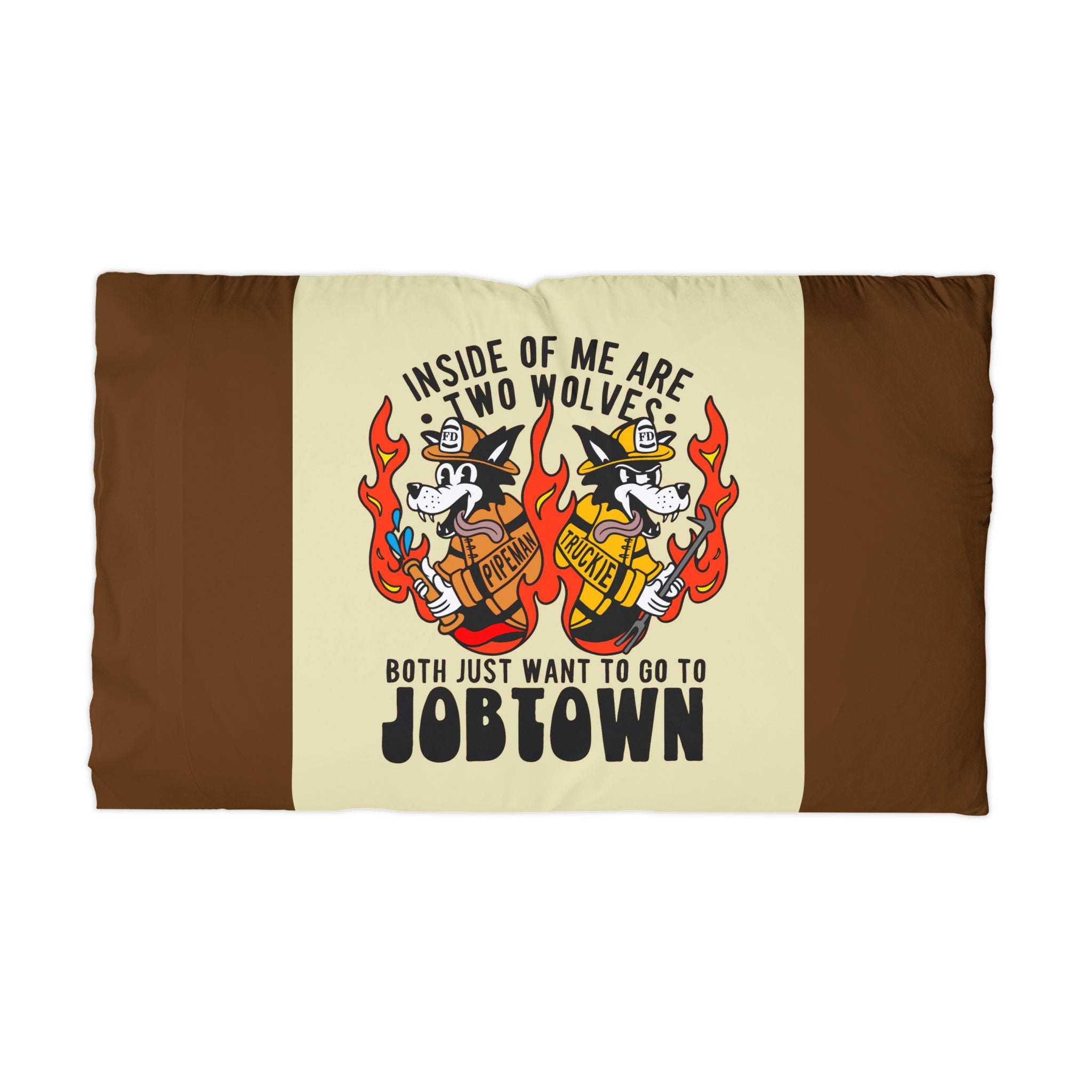 Jobtown Wolves Microfiber Pillowcase | Fun Bedroom Decor, Unique Gift, Kids Room, Soft Bedding, Cartoon Design