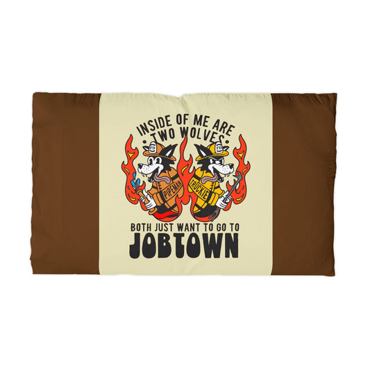 Jobtown Wolves Microfiber Pillowcase | Fun Bedroom Decor, Unique Gift, Kids Room, Soft Bedding, Cartoon Design