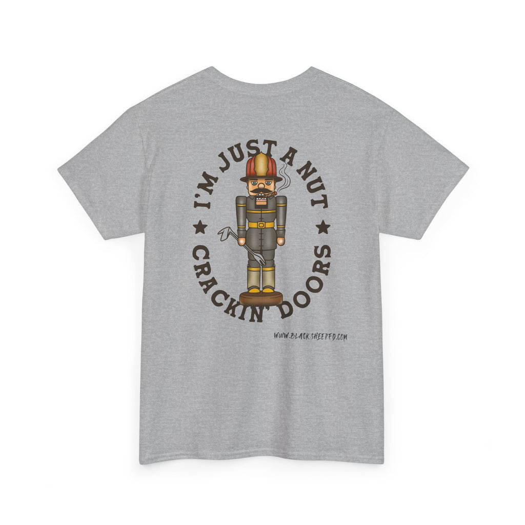 Nutcracker Tee – “I’m Just a Nut Crackin’ Doors” Holiday Graphic Shirt