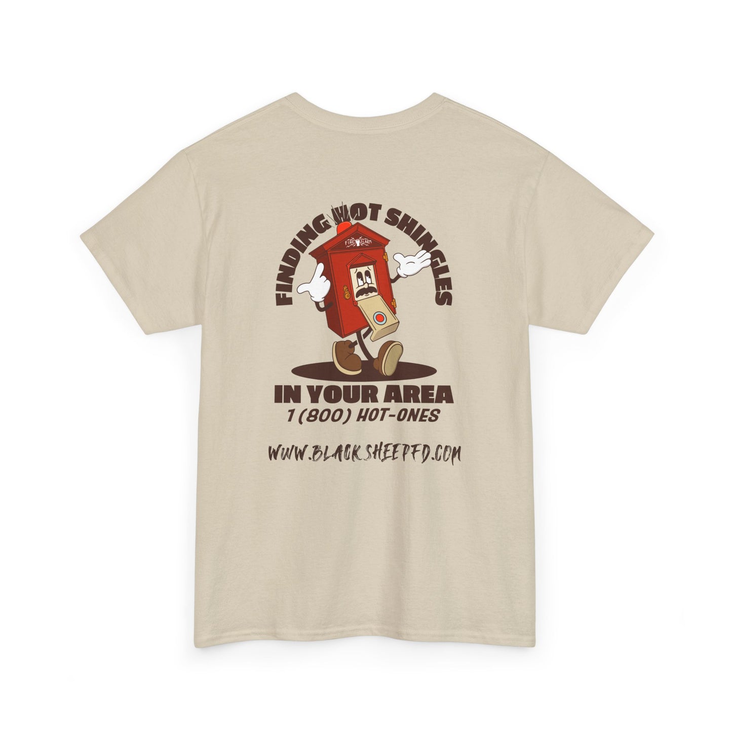 Fire Alarm Box "Looking For Hot Shingles" Heavy Blend Tee
