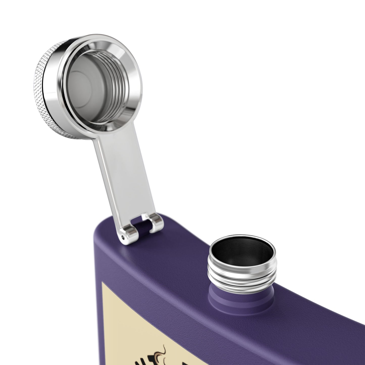 6oz Stainless Steel Flask — "I Want The Smoke / Smoke Eater" Skull Design