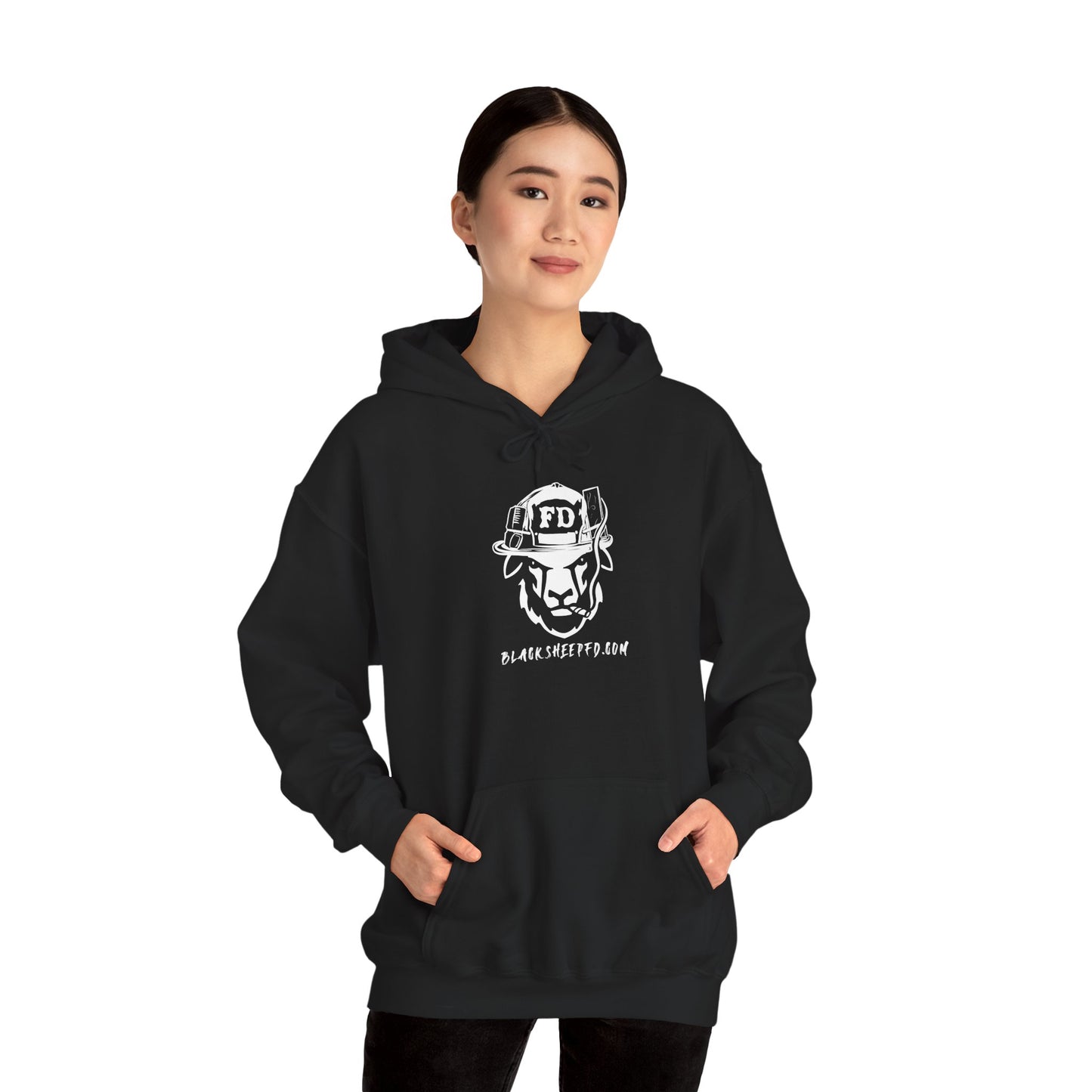 Firefighter Skull "Still Playing with Fire" Hoodie, Unisex Heavy Blend Sweatshirt