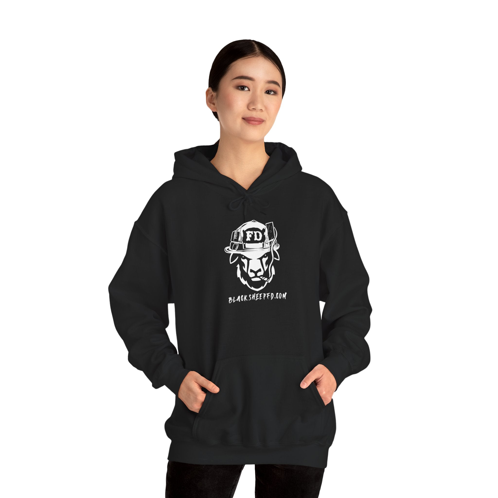 Firefighter Skull "Still Playing with Fire" Hoodie, Unisex Heavy Blend Sweatshirt