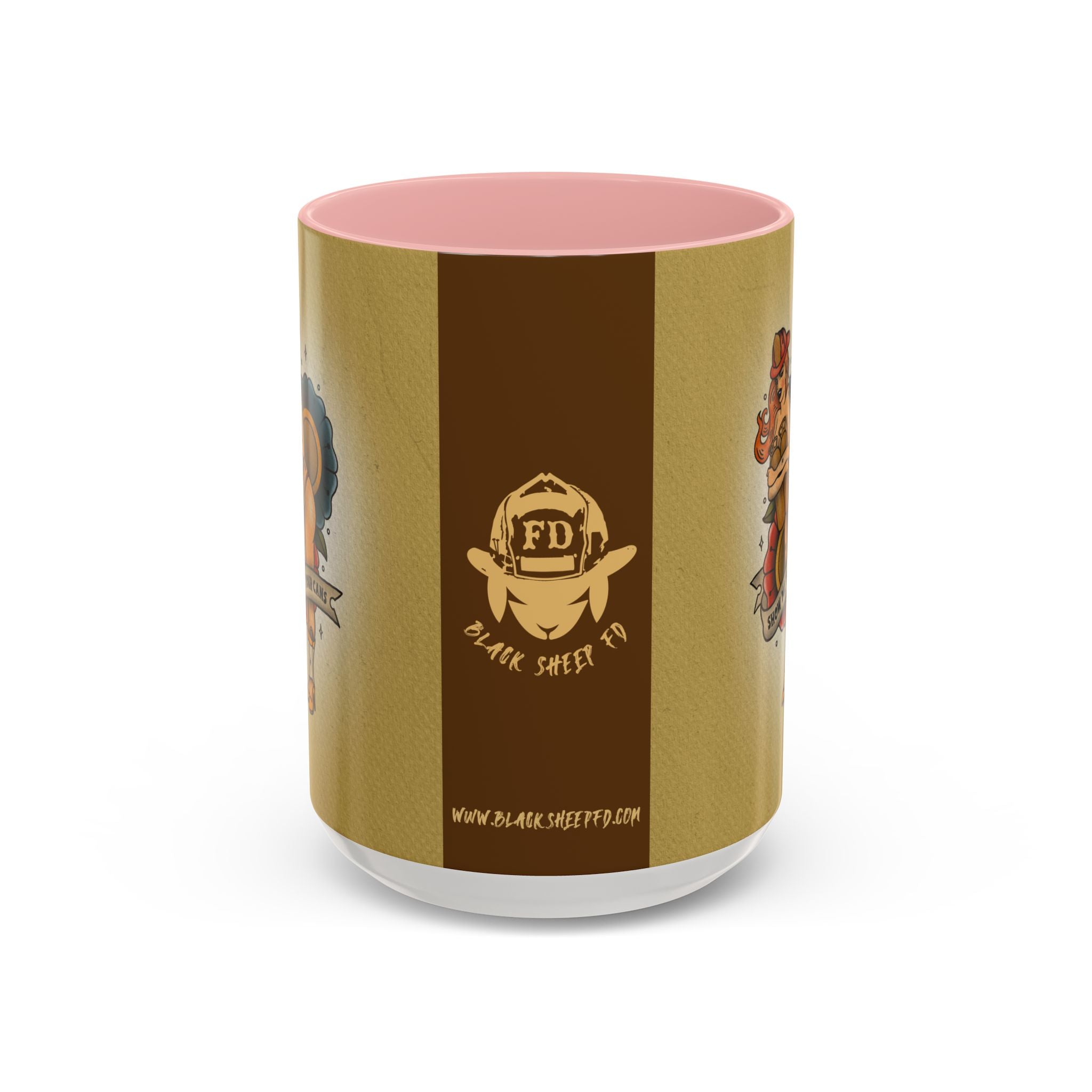 Firefighter Pin-Up Coffee Mug – "Show Me Your Cans" Retro Firefighter Design (15oz)