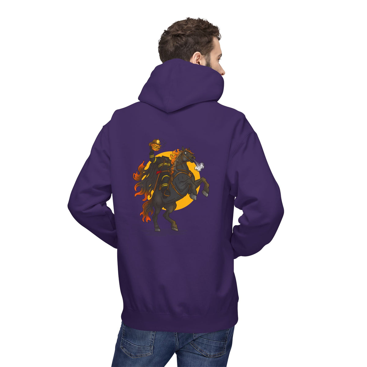 Headless Firefighter Horseman Hoodie — Halloween Horseman Graphic Pullover