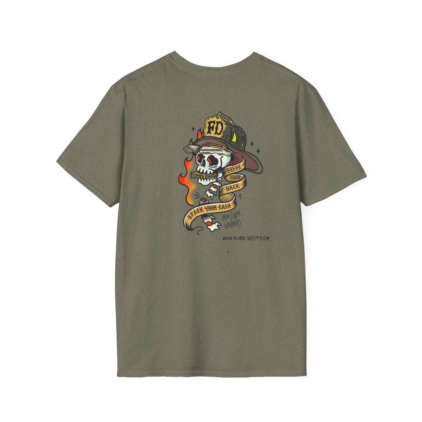Blue Collar "Break'n Backs / Stack'n Cash" Firefighter Tee