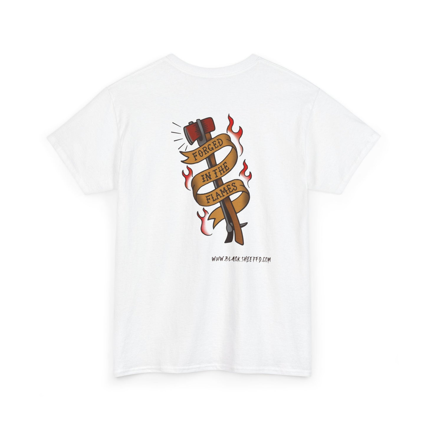 Graphic Tee — 'Forged in the Flame' Firefighter Tattoo Design