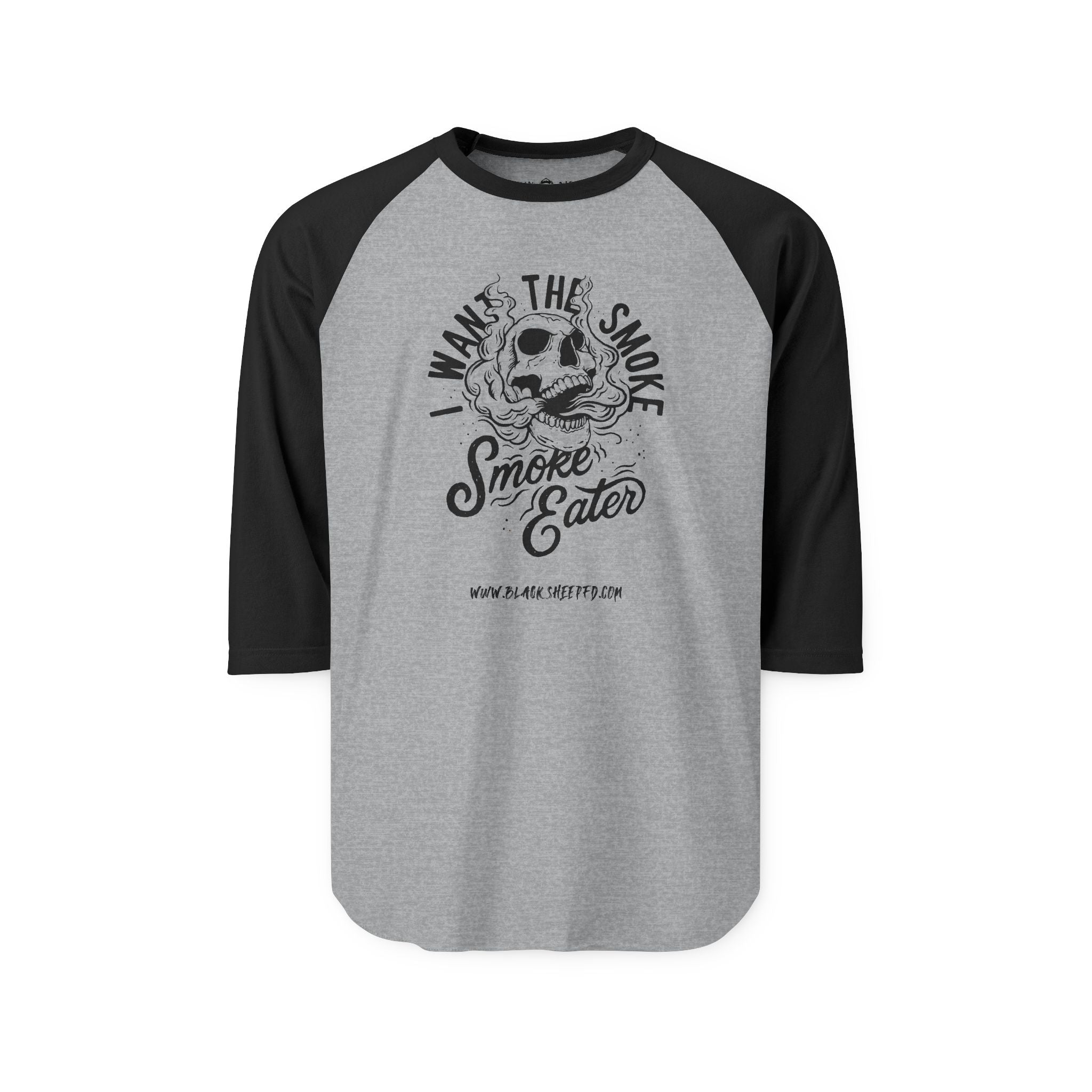 "Smoke Eater" Raglan Baseball Style Shirt Firefighter Tee