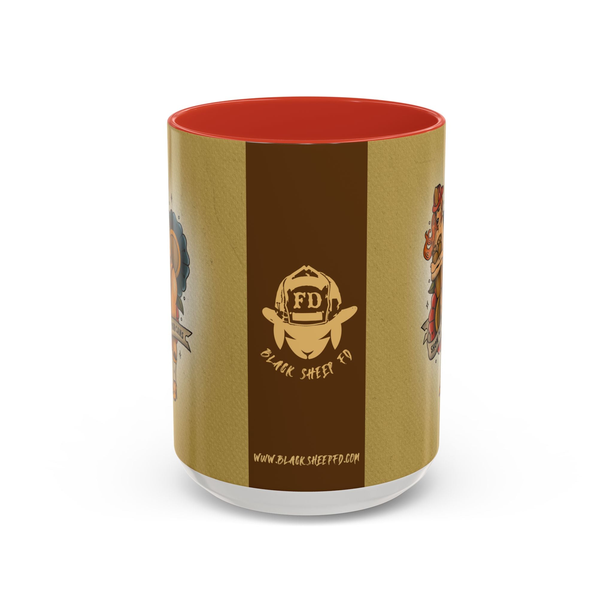 Firefighter Pin-Up Coffee Mug – "Show Me Your Cans" Retro Firefighter Design (15oz)
