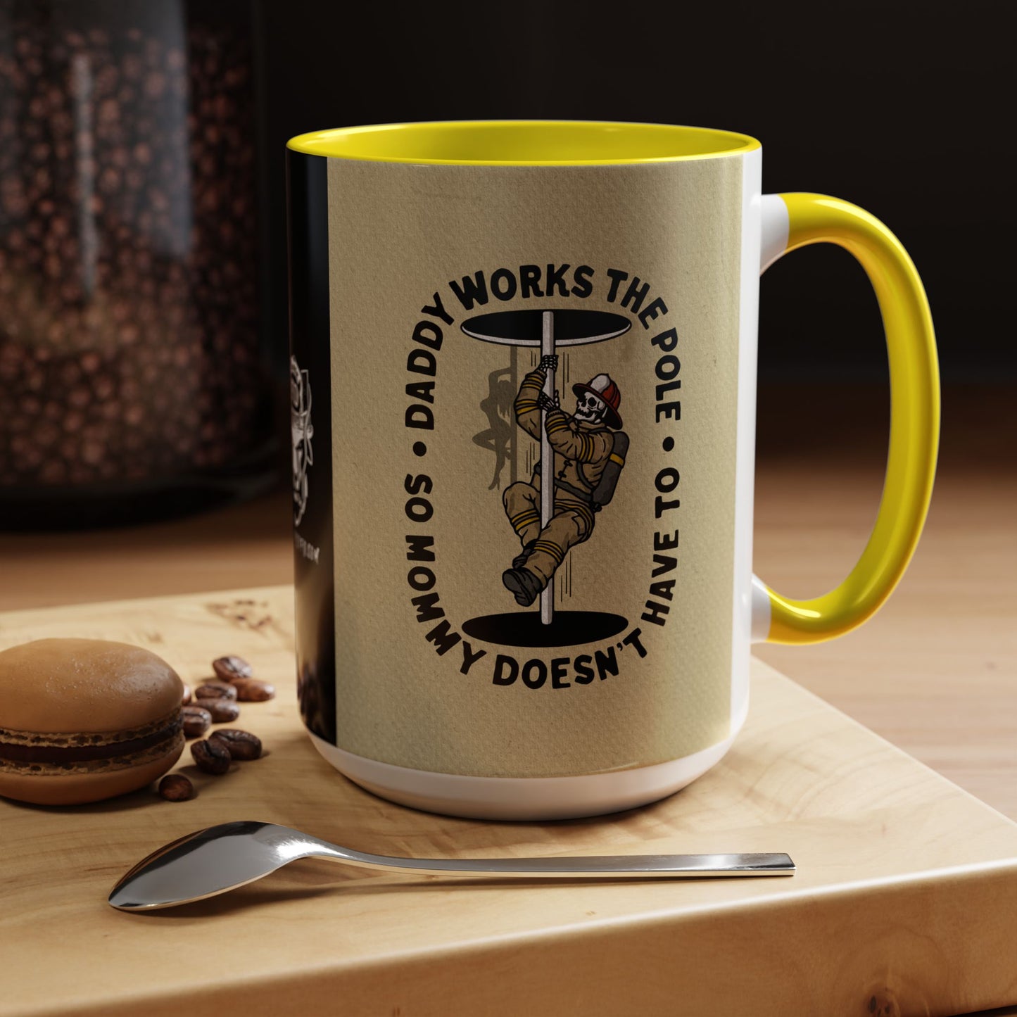 "Daddy Works the Pole" Firefighter Coffee Mug 15oz