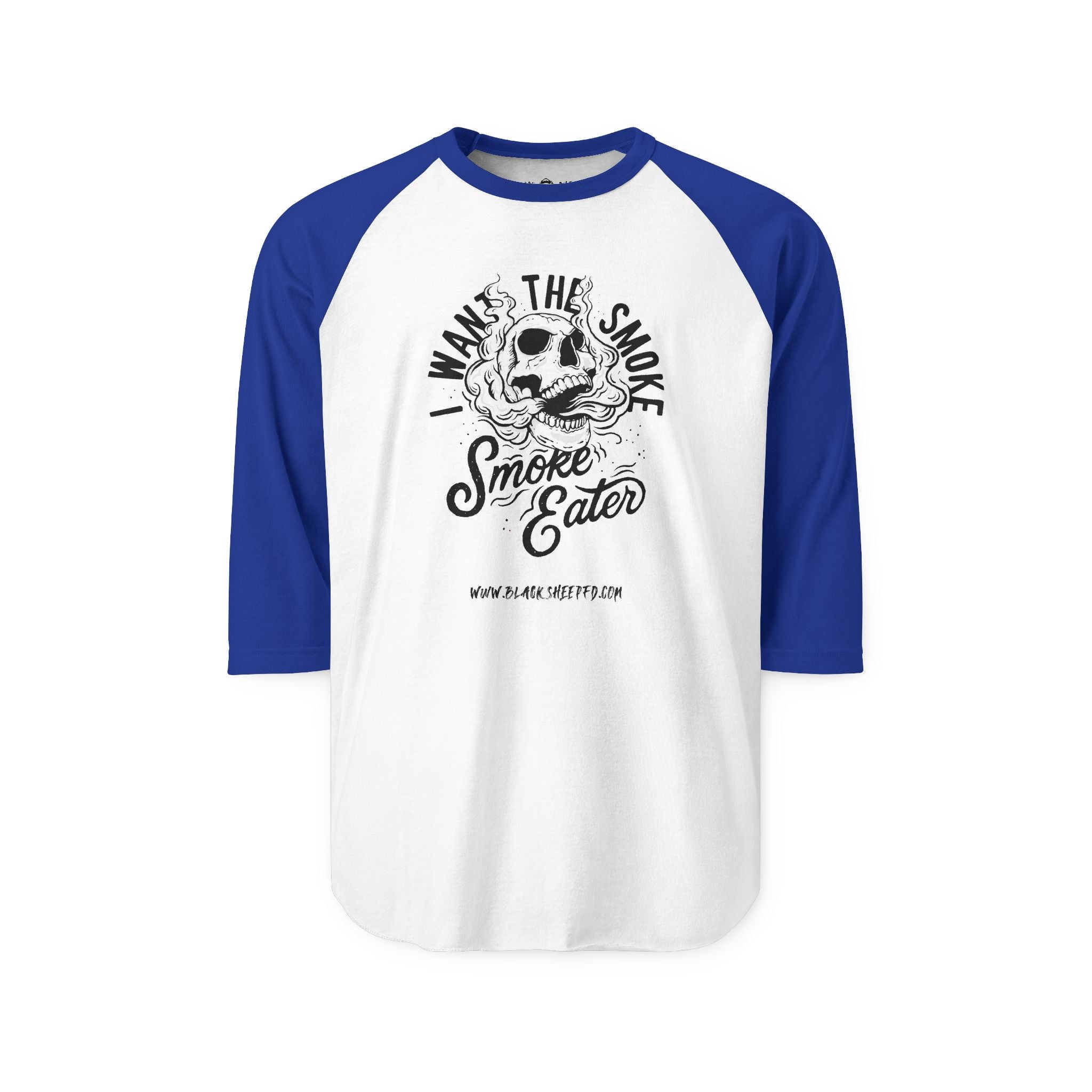 "Smoke Eater" Raglan Baseball Style Shirt Firefighter Tee