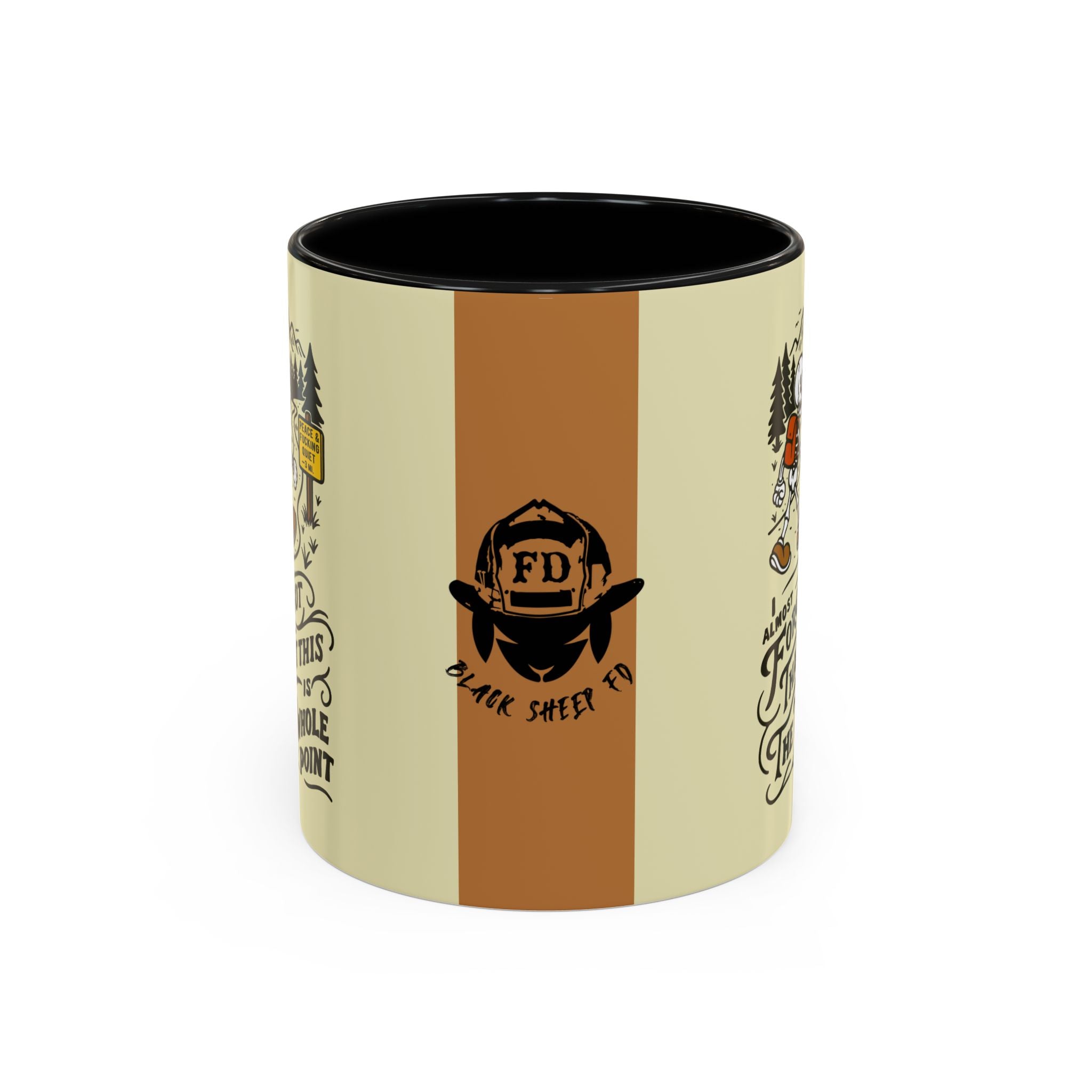 Black Sheep "Peace & Quiet" Premo Artwork Coffee Mug (Brown/Black Accents)