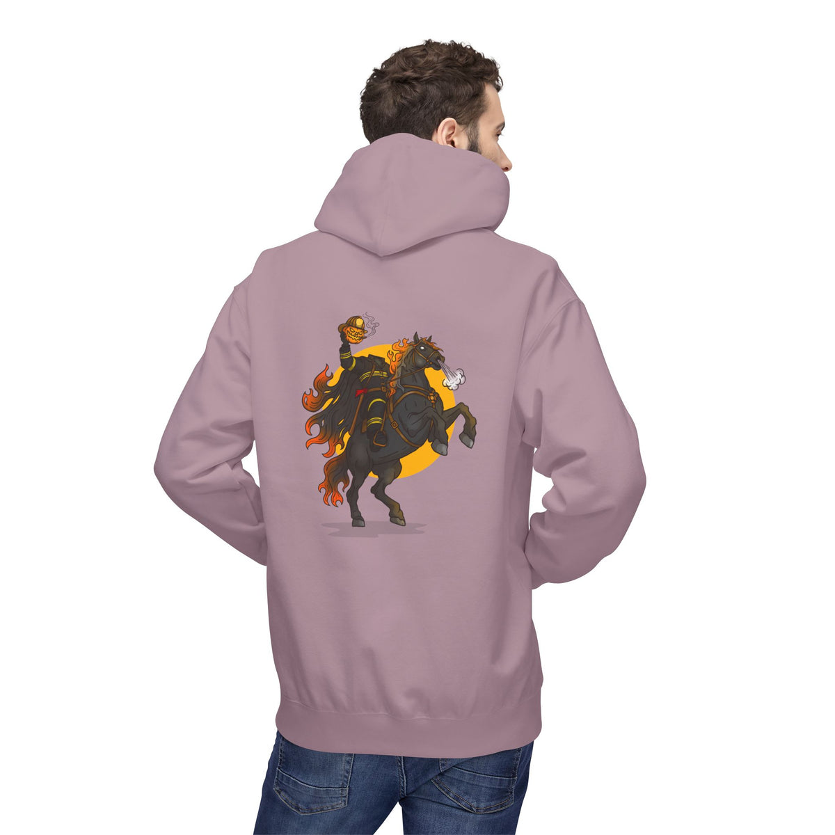 Headless Firefighter Horseman Hoodie — Halloween Horseman Graphic Pullover