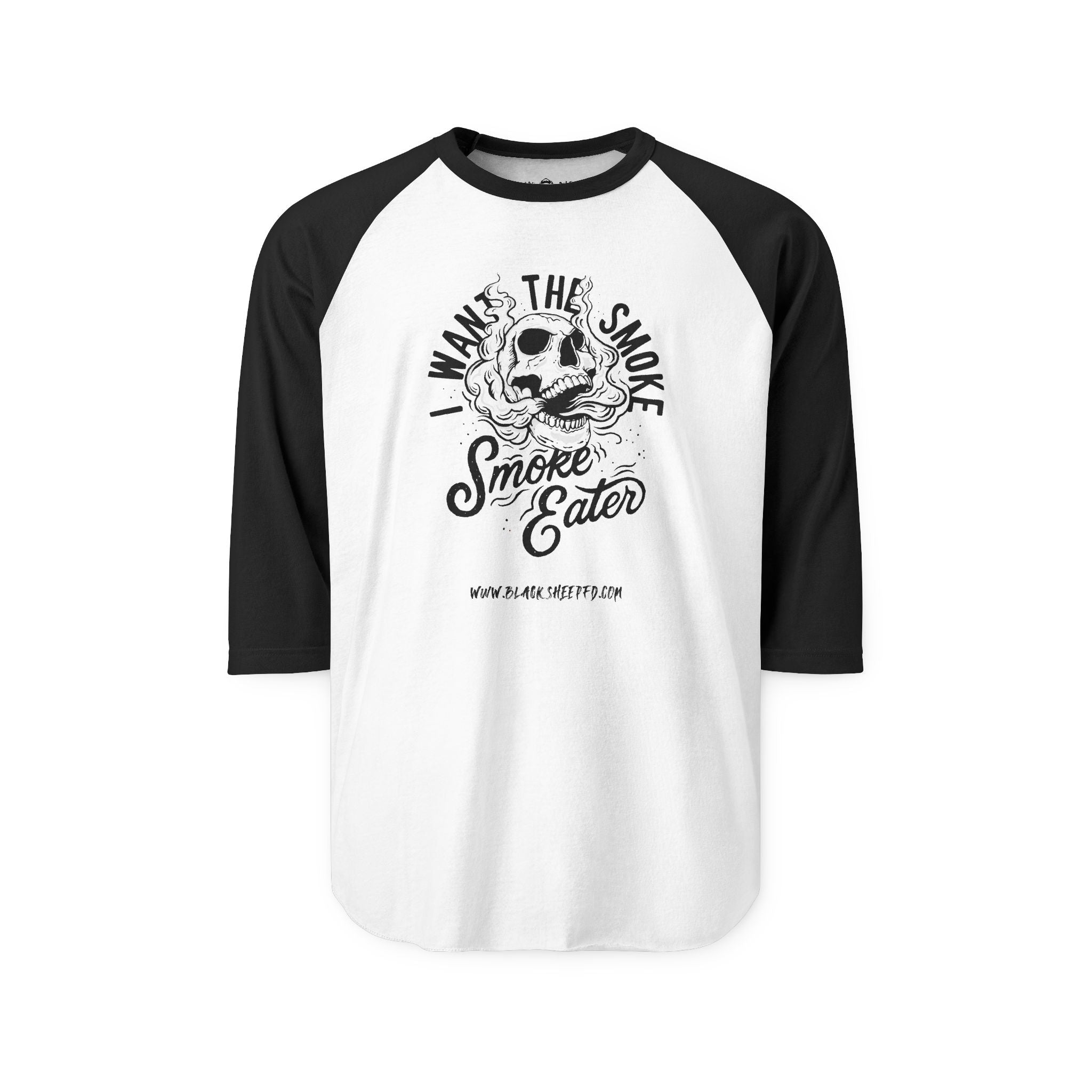"Smoke Eater" Raglan Baseball Style Shirt Firefighter Tee