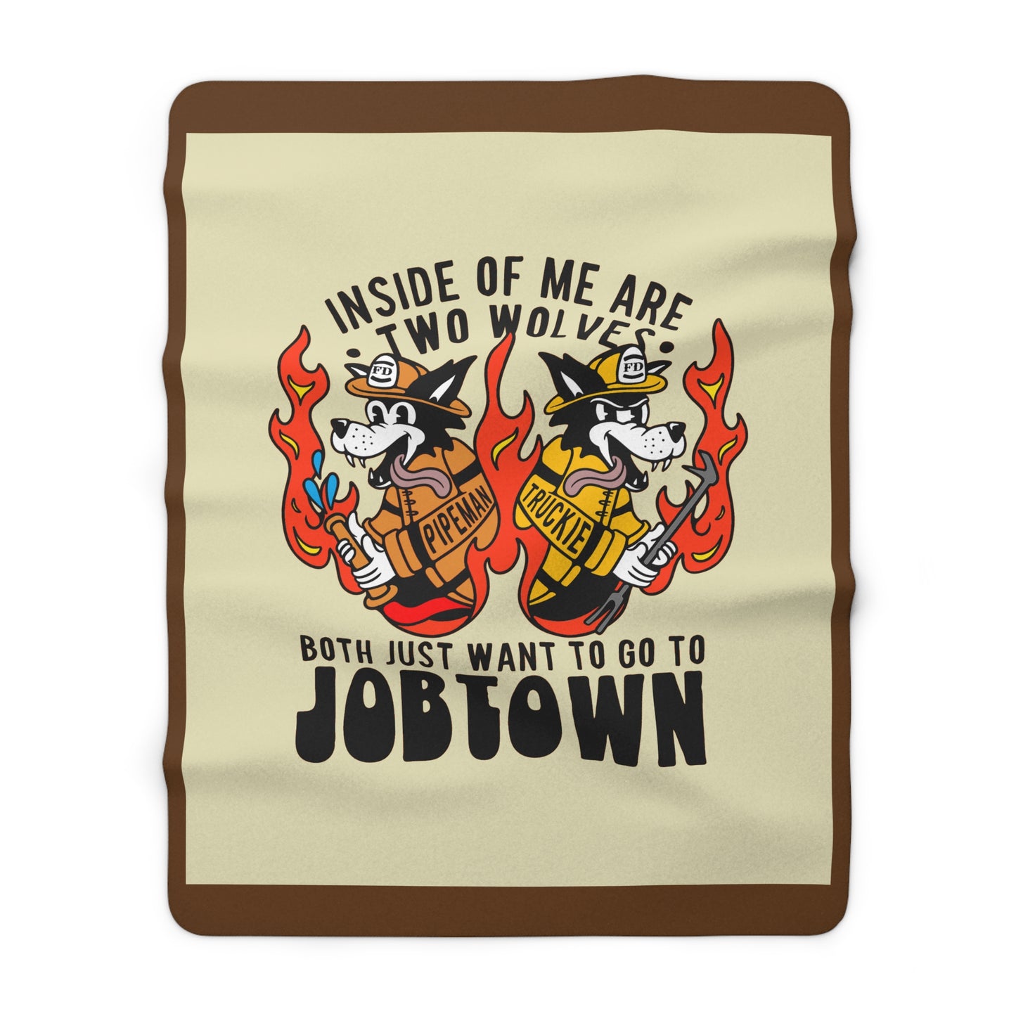 Job Town Wolves Sherpa Fleece Blanket