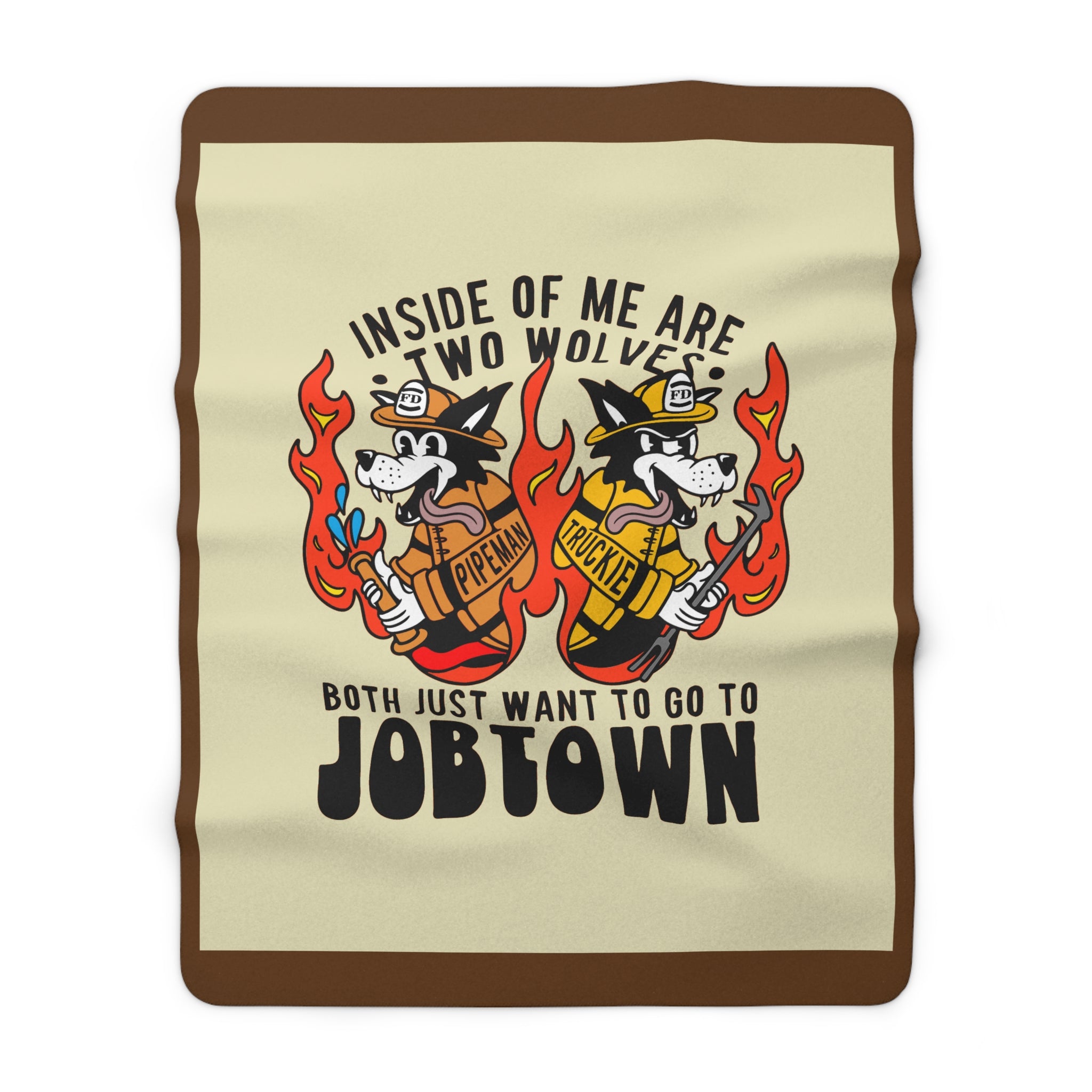 Job Town Wolves Sherpa Fleece Blanket