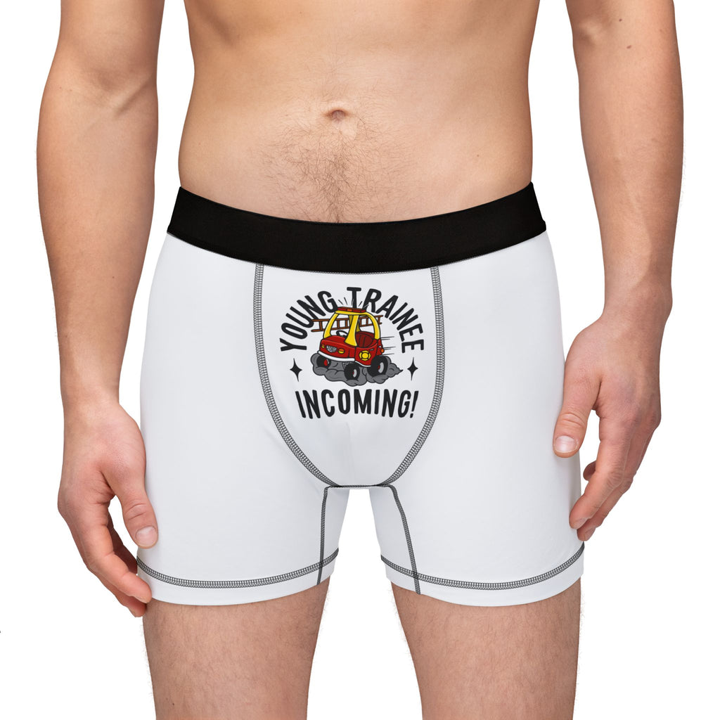 Young Trainee Incoming! Men's Boxers, Fun Underwear, Gifts for Him, Comfortable Boxers, Unique Menswear, Playful Loungewear