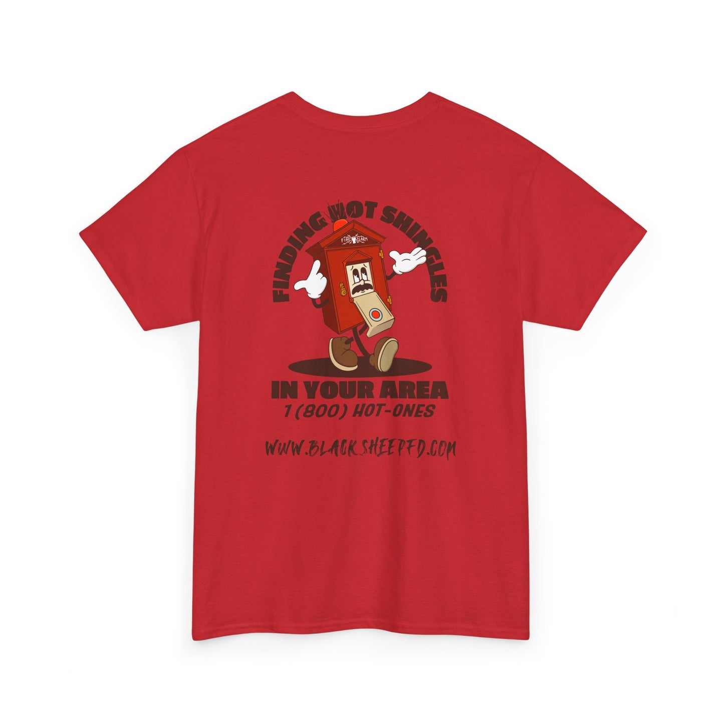 Fire Alarm Box "Looking For Hot Shingles" Heavy Blend Tee
