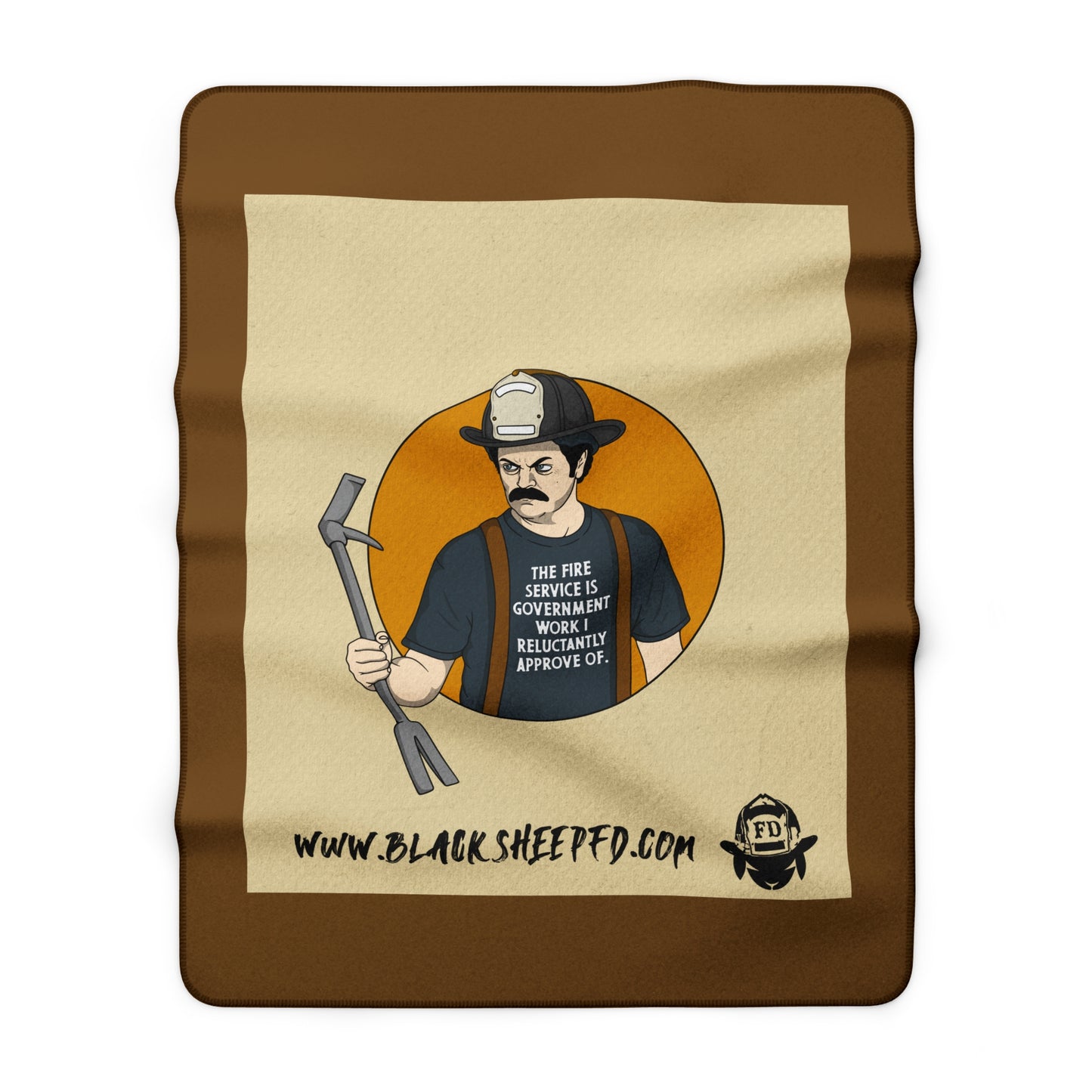 "Reluctantly Approved" Sherpa Station Blanket - Brown Version