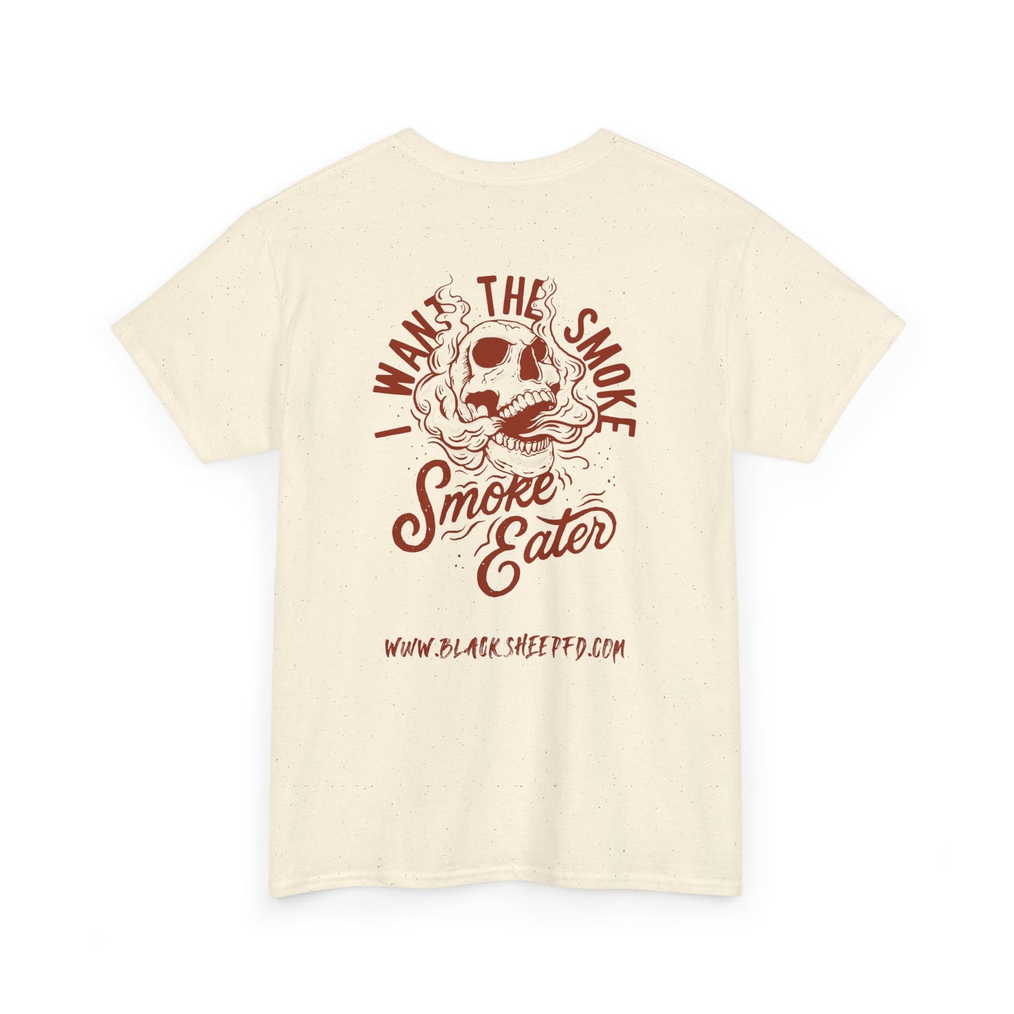 Black Sheep "I Want The Smoke" Skull Graphic Heavy Cotton Tee for Smoke Eaters