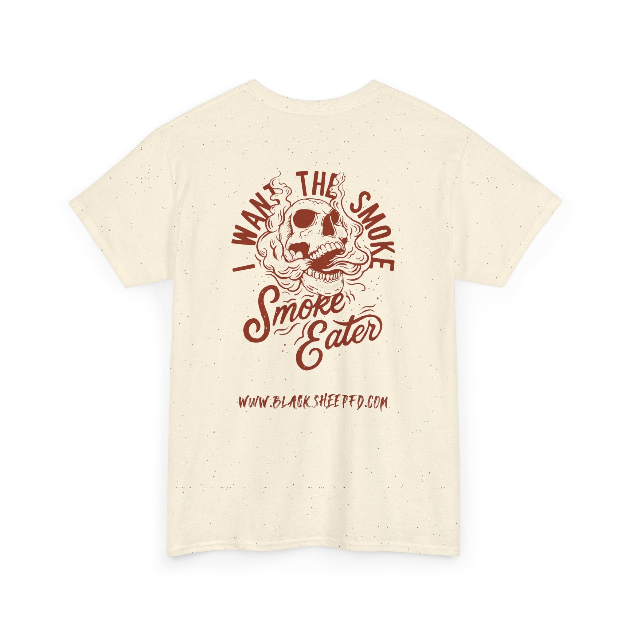Black Sheep "I Want The Smoke" Skull Graphic Heavy Cotton Tee for Smoke Eaters