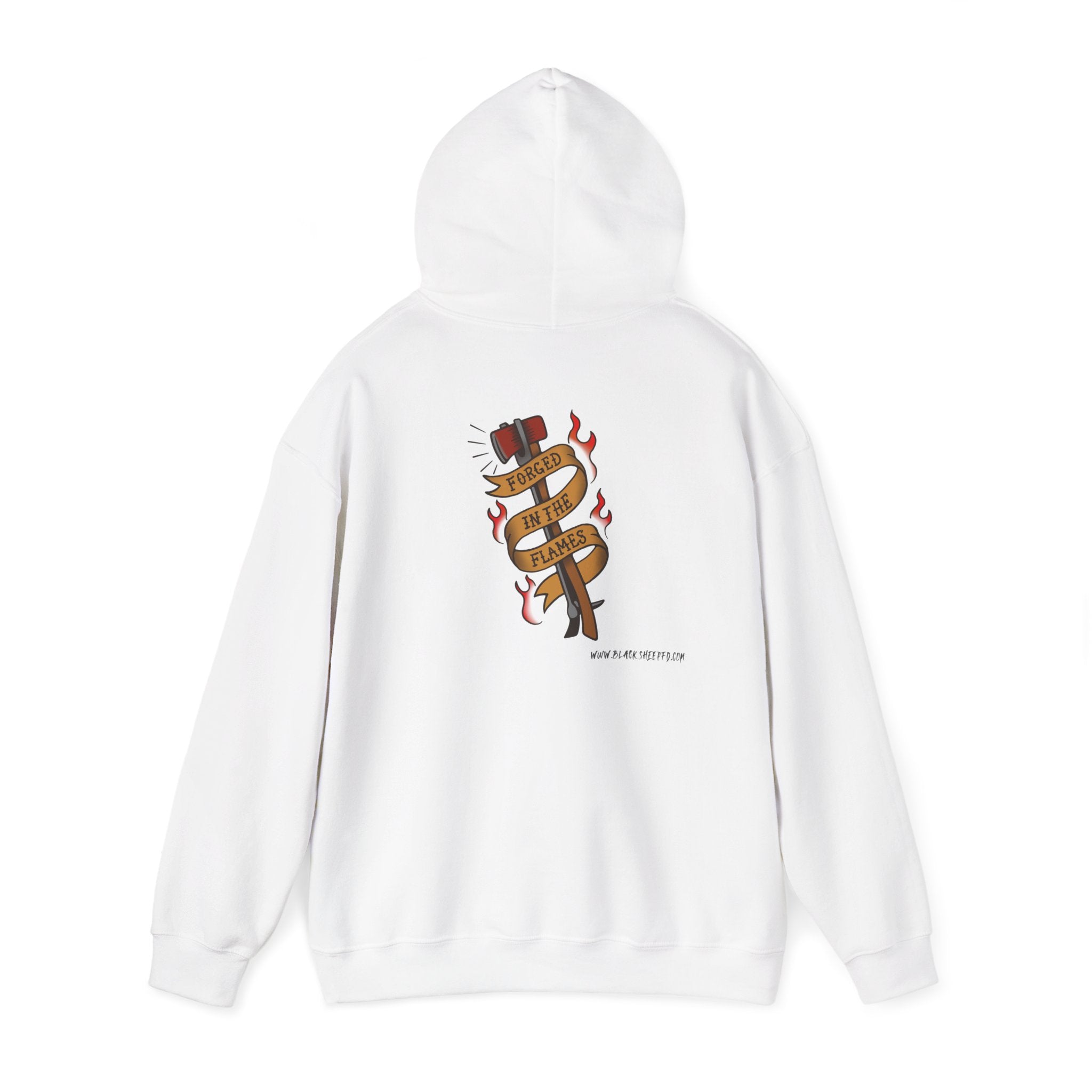 "Forged in The Flame" Tattoo Style Graphic Firefighter Hoodie