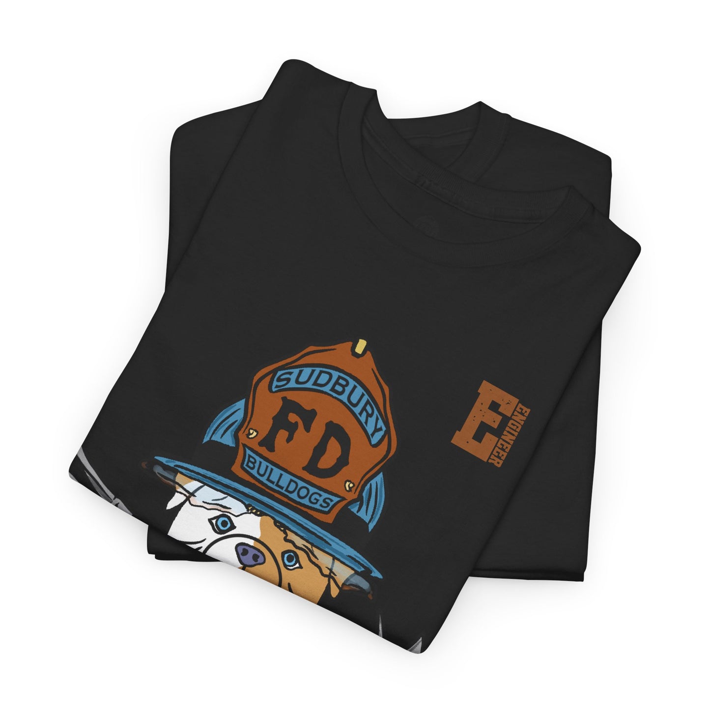 Firefighter Sudbury Bulldogs FD Tee — Lettered "E" Engineer T-Shirt