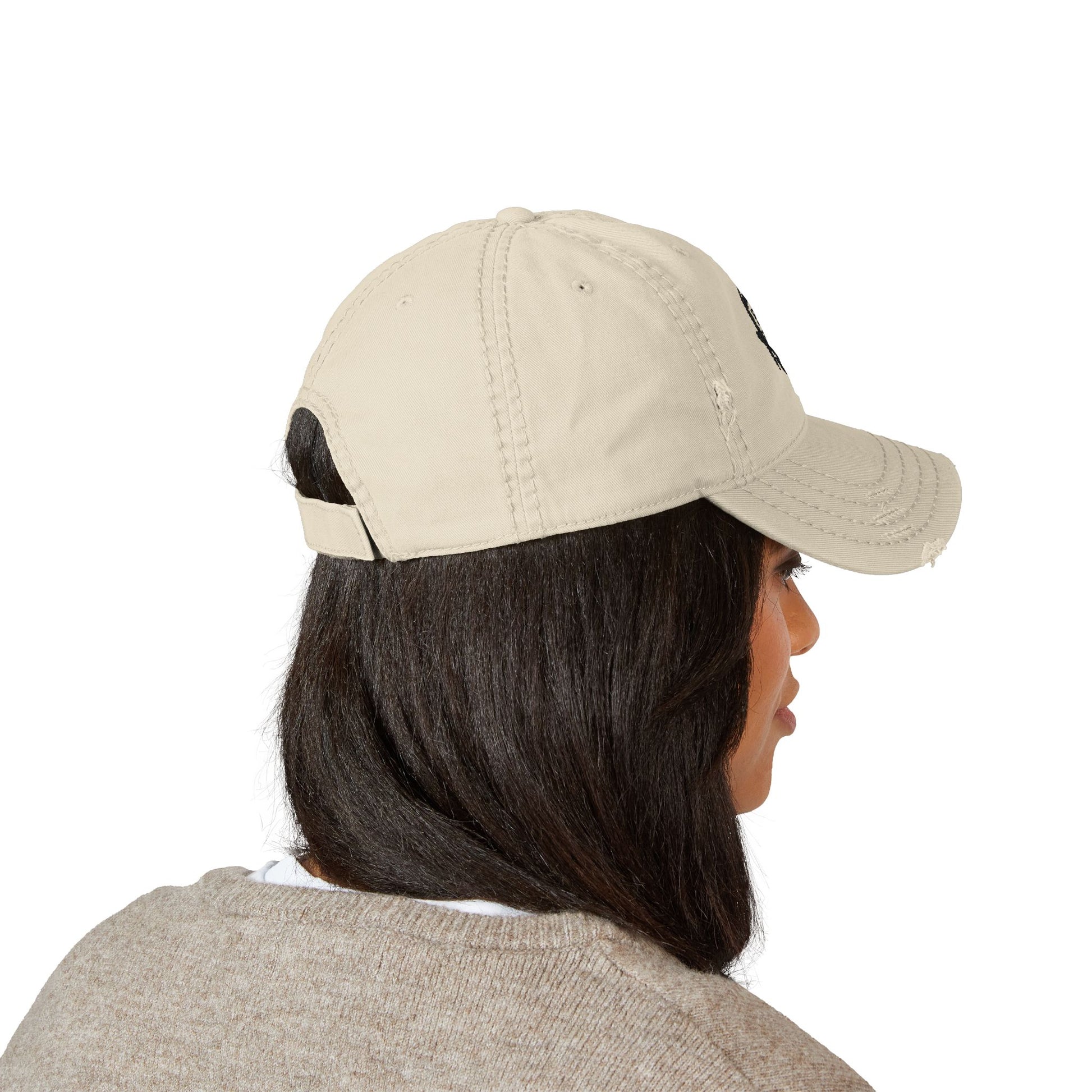 Black Sheep Distressed Hat (Embroidered)