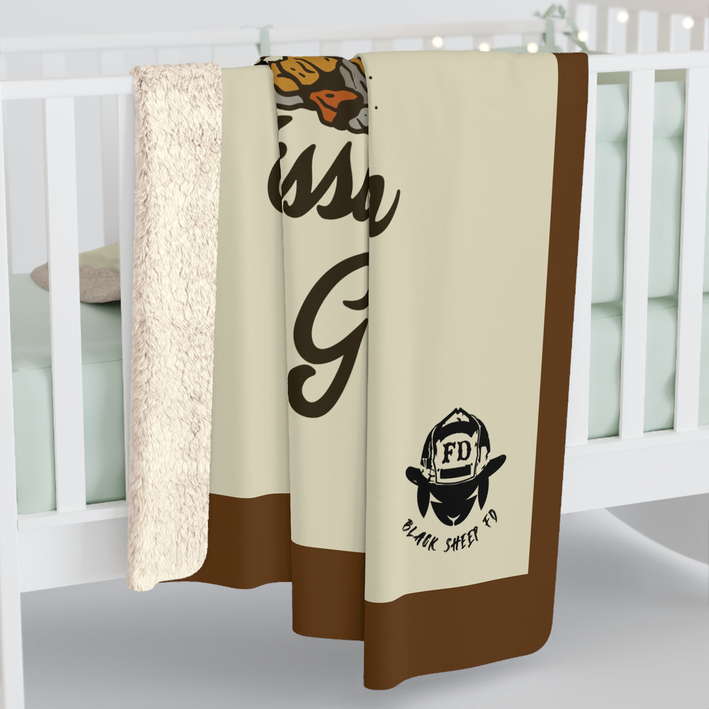 Sherpa Fleece Blanket — "Search Is Not An Assignment, It's a Mission From God" Rescue-Themed Cozy Throw