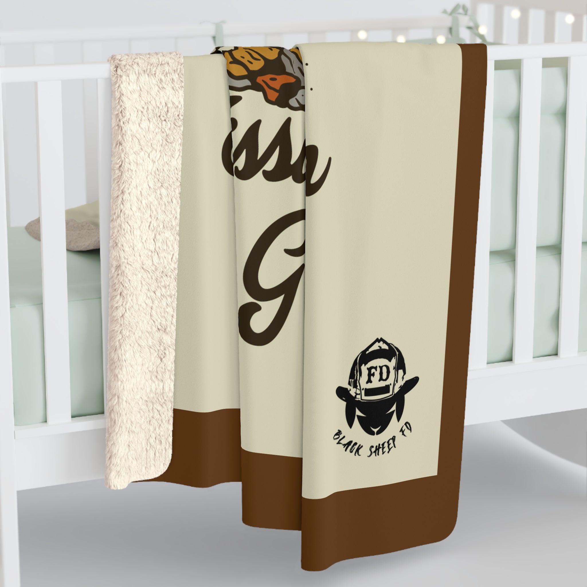 Sherpa Fleece Blanket — "Search Is Not An Assignment, It's a Mission From God" Rescue-Themed Cozy Throw