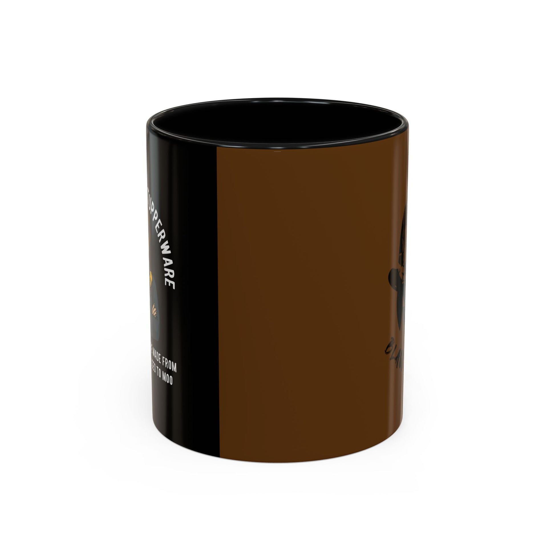 Black Sheep "Plastic Is For Tupperware" Premo Artwork Coffee Mug (Brown/Black Accents)