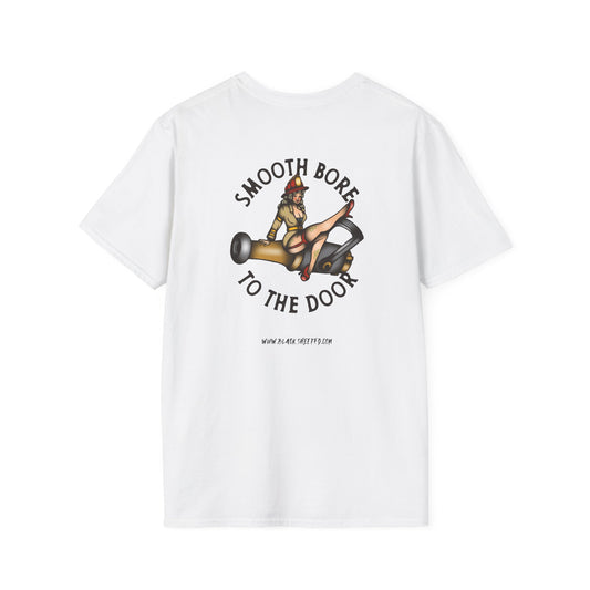 Smooth Bore To The Door Pin-Up Firefighter T-Shirt