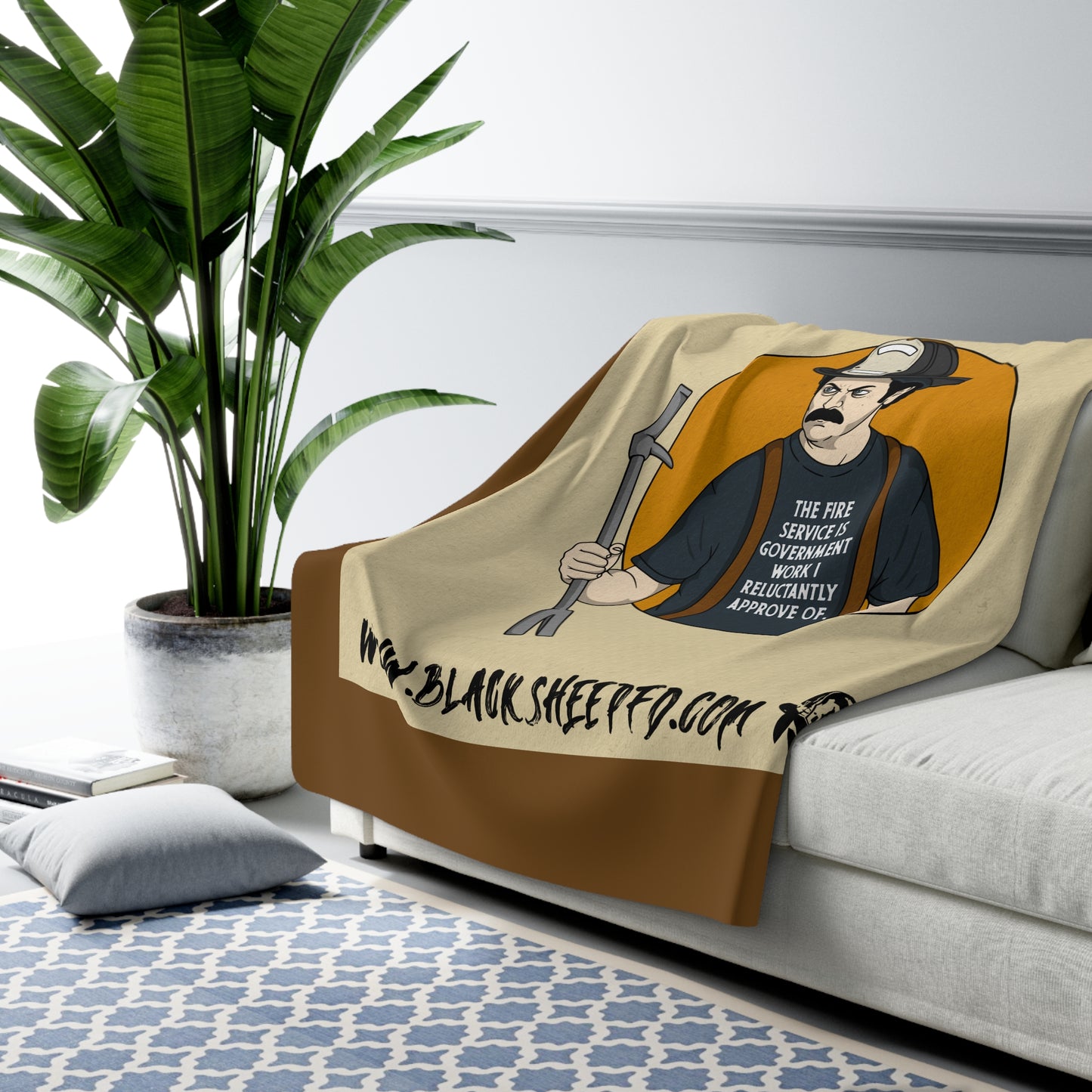 "Reluctantly Approved" Sherpa Station Blanket - Brown Version