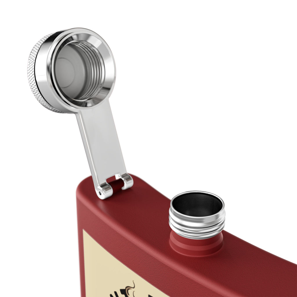 6oz Stainless Steel Flask — "I Want The Smoke / Smoke Eater" Skull Design