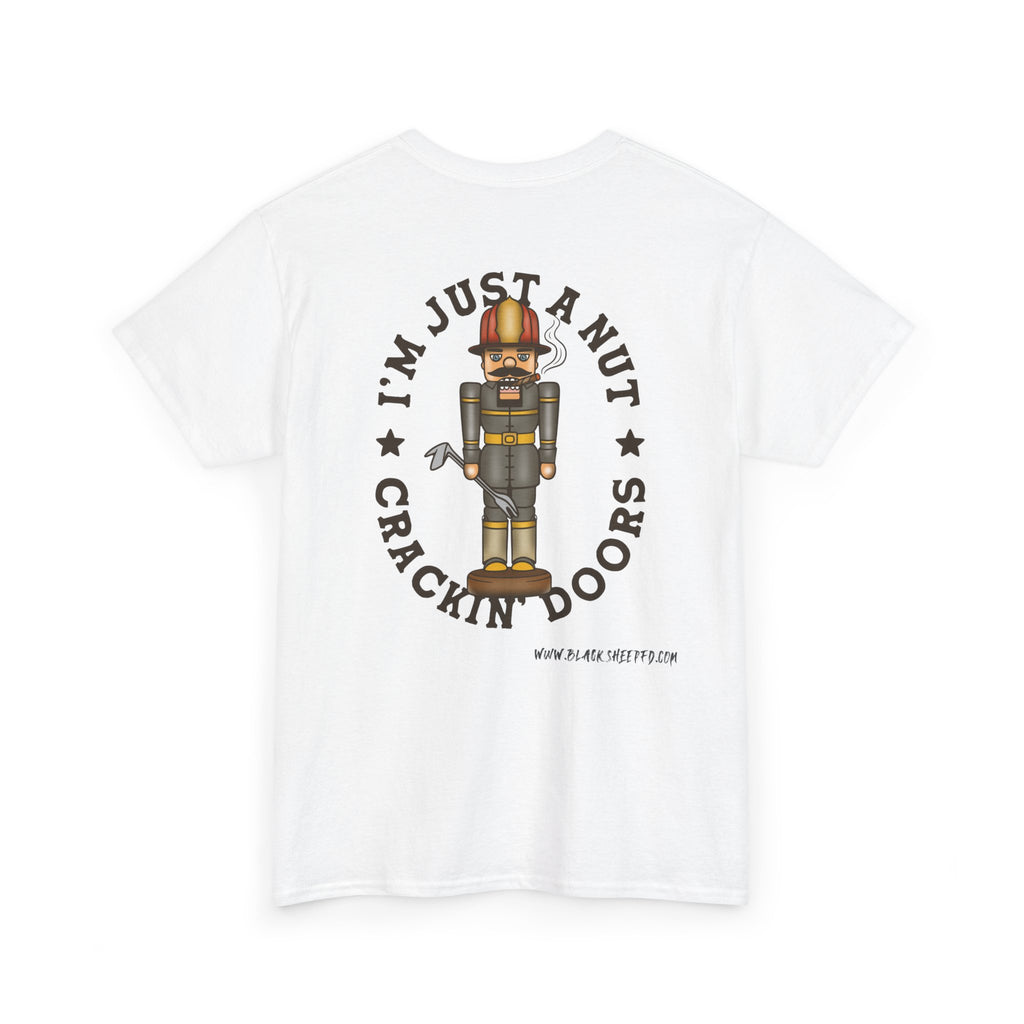 Nutcracker Tee – “I’m Just a Nut Crackin’ Doors” Holiday Graphic Shirt