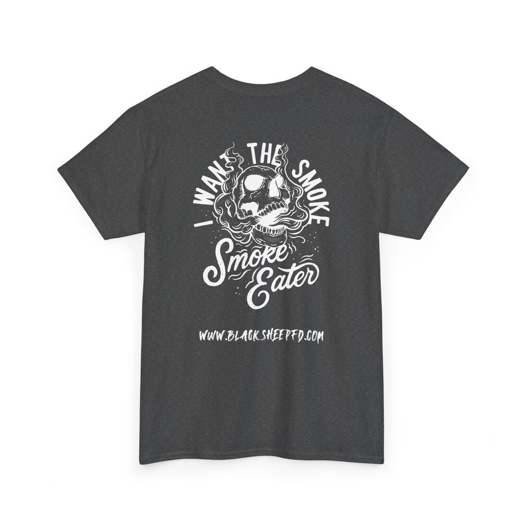 Black Sheep "I Want The Smoke" Skull Graphic Heavy Cotton Tee for Smoke Eaters