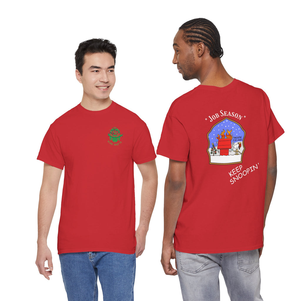 "Snoopin' For Jobs" Snoopy Firefighter Christmas Tee