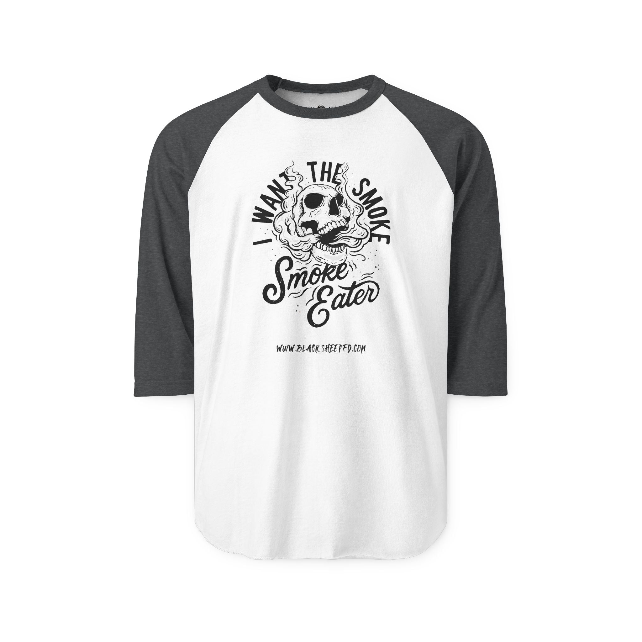 "Smoke Eater" Raglan Baseball Style Shirt Firefighter Tee