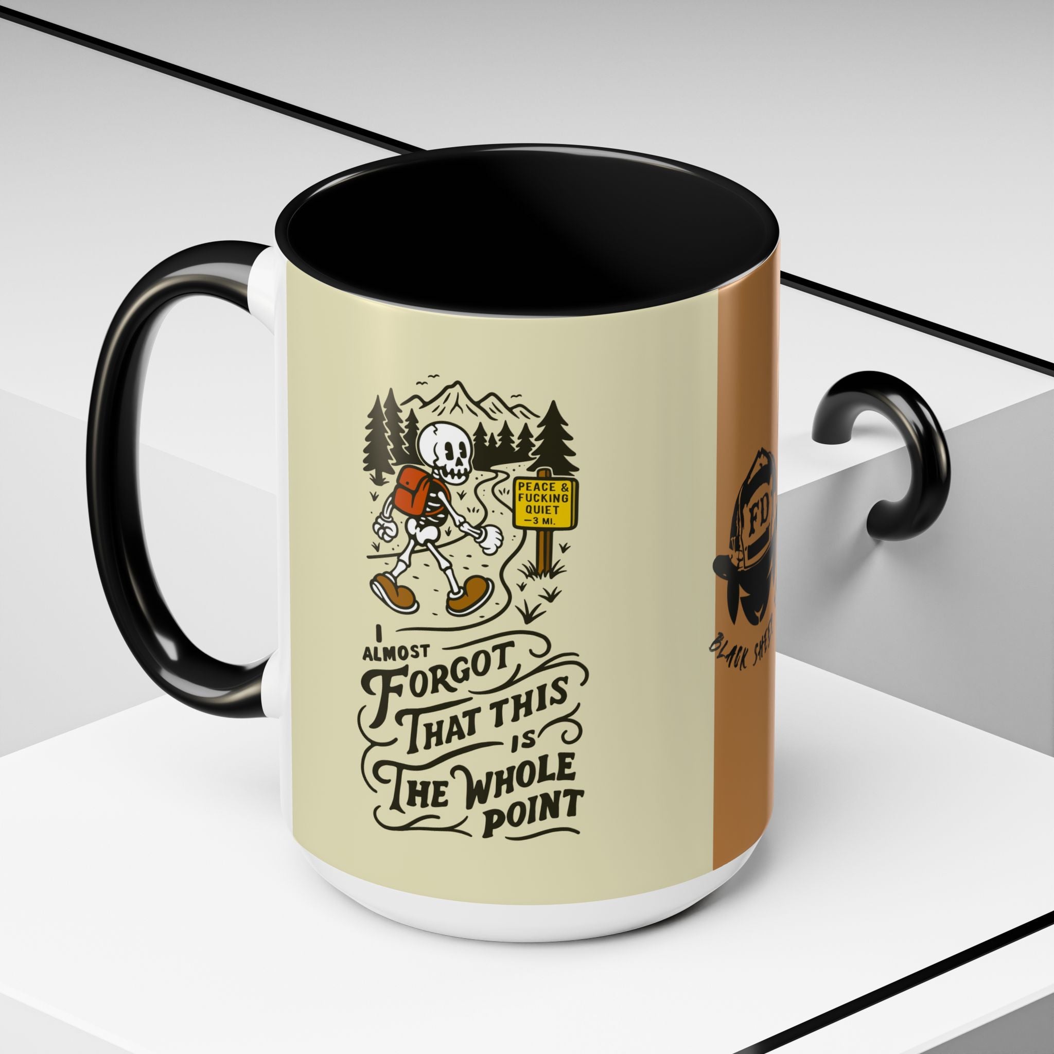 Black Sheep "Peace & Quiet" Premo Artwork Coffee Mug (Brown/Black Accents)